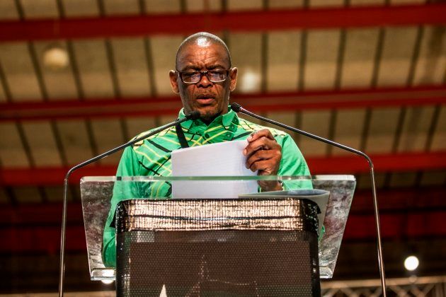 African National Congress (ANC)'s Secretary General Ace Magashule delivers a speech during the closing ceremony of the NASREC Expo Centre in Johannesburg on December 20, 2017, during the African National Congress (ANC) 54th National Conference. Cyril Ramaphosa's victory in the ANC leadership battle has sparked renewed hope among many in South Africa's Soweto township where he grew up -- and where frustration with the party has been mounting. / AFP PHOTO / GULSHAN KHAN (Photo credit should read GULSHAN KHAN/AFP/Getty Images)