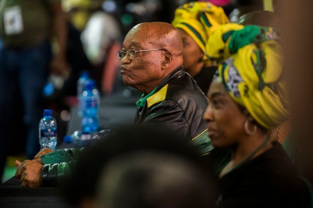 SOWETO, SOUTH AFRICA DECEMBER 20: (SOUTH AFRICA OUT): President Jacob Zuma during the 1st speech of Cyril Ramaphosa as the president of the ANC at 54th African National Congress (ANC) national conference at the Nasrec Expo Centre on December 20, 2017 in Soweto, South Africa. The national executive committee (NEC), consisting of 80 members was announced after Ramaphosa's speech. They play a crucial role in the partys decision making processes. (Photo by Alet Pretorius/Gallo Images/Getty Images)