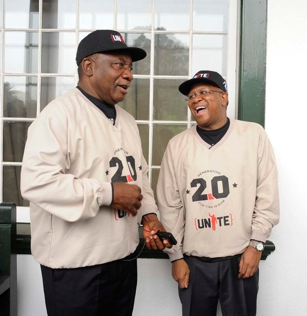 Deputy President Cyril Ramaphosa and the Minister of Police Fikile Mbalula on October 22, 2014 at Presidential Guest House in Cape Town, South Africa.