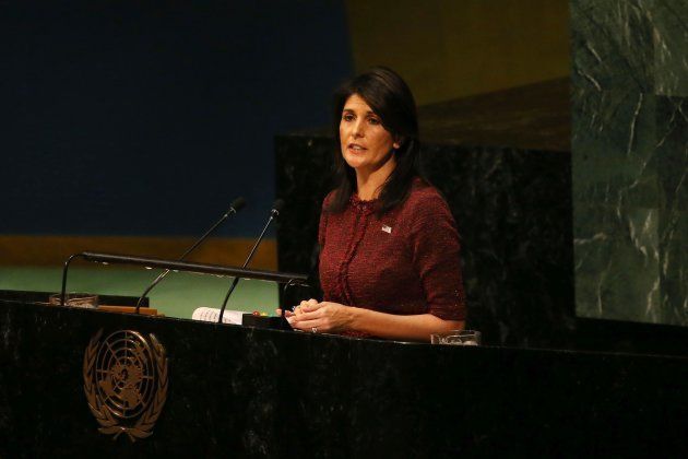 United States Ambassador to the UN Nikki Haley speaks during the emergency special session over Jerusalem held by UN General Assembly in New York, United States on December 21, 2017.