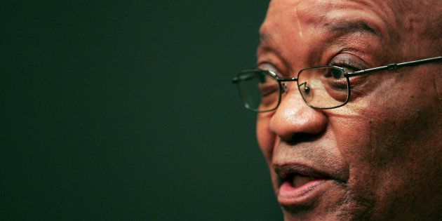 South African President Jacob Zuma addresses a press conference after his dismissal as Deputy President by then President Thabo Mbeki in Cape Town South Africa, June 14, 2005.