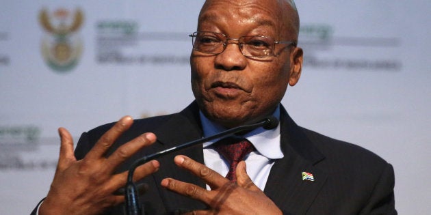 President of South Africa, Jacob Zuma gestures as he speaks during the Energy Indaba conference in Midrand, South Africa, December 7, 2017.