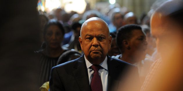Pravin Gordhan during the memorial service of struggle icon Ahmed Kathrada at St. George's Cathedral in Cape Town.