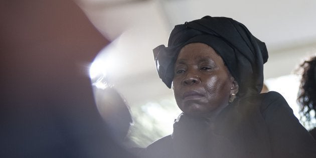 Former head of the African Union Commission, Nkosazana Dlamini-Zuma attends the funeral ceremony of Ahmed Kathrada at Westpark Cemetery in Johannesburg on March 29, 2017.