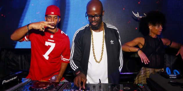 DJ Black Coffee plays at the Treats! magazine 7th Halloween Party on October 31, 2017 in Los Angeles, California.
