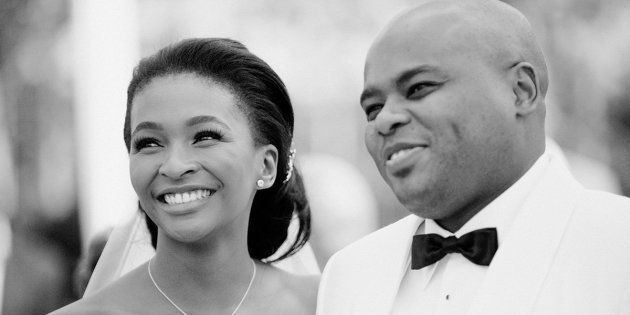 Sandisiwe and Hlumelo Biko at their wedding at Cavalli Wine & Stud Farm in Stellenbosch.