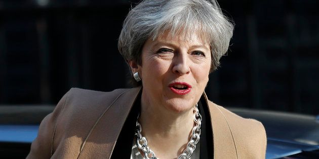 Britain's Prime Minister Theresa May arrives in Downing Street, in central London, Britain April 19, 2017. REUTERS/Stefan Wermuth