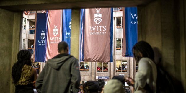 Wits University students block and barricade entrances to the institution during a #FeesMustFall protest on September 19, 2016 in Johannesburg, South Africa.