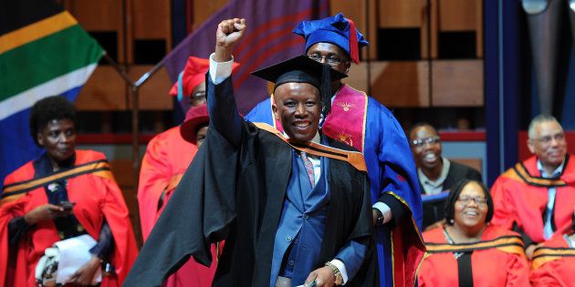 Economic Freedom Fighters (EFF) leader Julius Malema during his graduation ceremony on September 06, 2017 in Pretoria, South Africa.