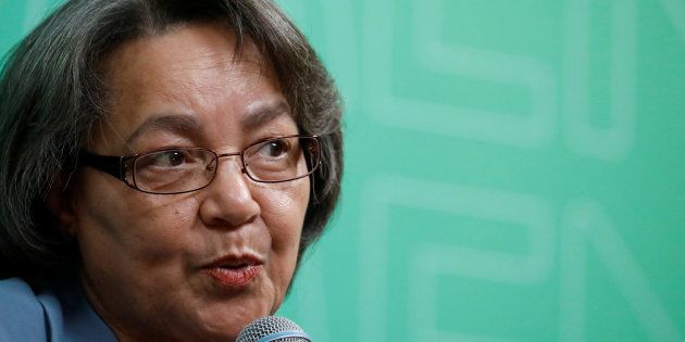 Cape Town Mayor Patricia De Lille speaks during the C40 Cities Women4Climate event in New York City, U.S., March 15, 2017. REUTERS/Brendan McDermid