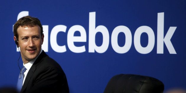 Facebook CEO Mark Zuckerberg is seen on stage during a town hall at Facebook's headquarters in Menlo Park, California September 27, 2015.