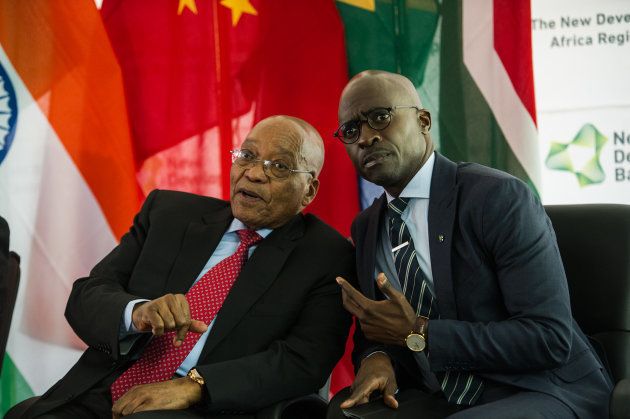 Minister of Finances Malusi Gigaba and President Jacob Zuma on August 17, 2017 in Johannesburg, South Africa. The opening of the Africa Regional Centre for the New Development Bank is held in Sandon. (Photo by Gallo Images / Beeld / Wikus de Wet)