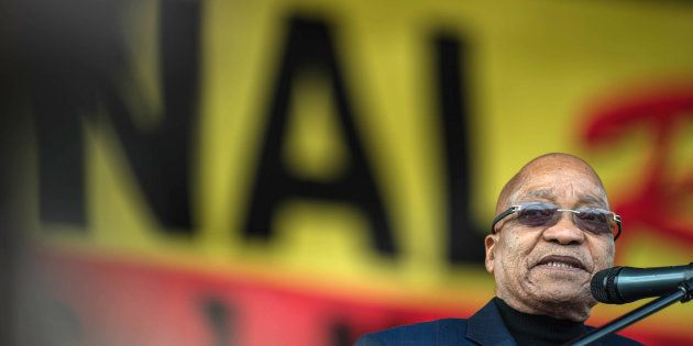 President Jacob Zuma addresses the Congress of South African Trade Unions (COSATU) May Day rally on May 1, 2016 in Pretoria.