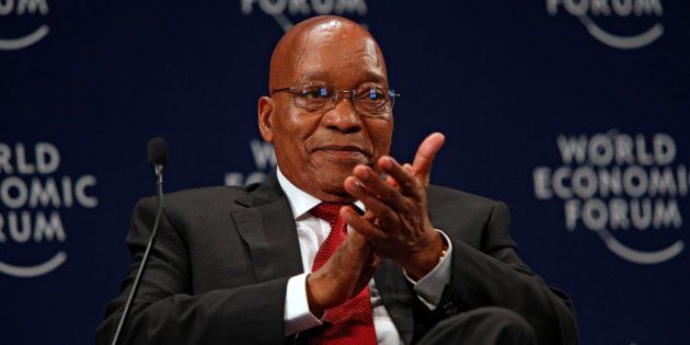 South African President Jacob Zuma reacts while participating in a discussion at the World Economic Forum on Africa 2017 meeting in Durban, South Africa May 4, 2017.