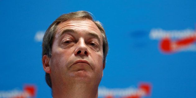 Nigel Farage, ex-leader of Britain's anti-EU UK Independence Party (UKIP), speaks at a press conference of the Germany's far-right Alternative for Deutschland (AfD) party in Berlin, Germany, September 8, 2017.