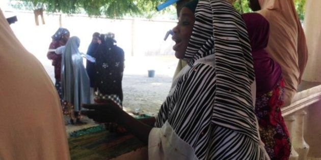 Aisha, the former wife of a Boko Haram commander, talks to another woman at a deradicalisation programme in Maiduguri, Nigeria, Jan 25, 2017.