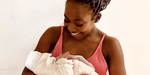 Takkies Maswanganyi with her baby girl.