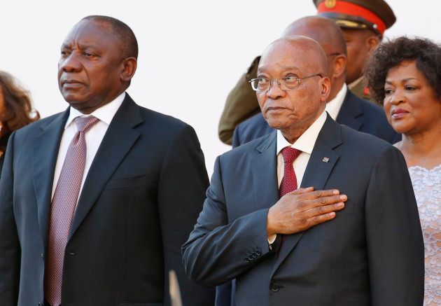 Deputy President Cyril Ramaphosa (left) next to President Jacob Zuma at the opening of parliament in 2016.