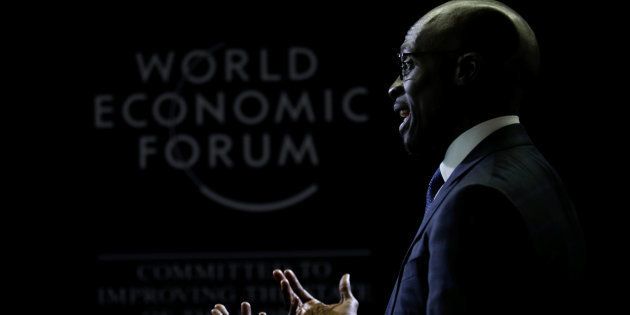 South African Finance Minister Malusi Gigaba speaks to journalists at the World Economic Forum on Africa 2017 meeting in Durban, South Africa, May 3, 2017.