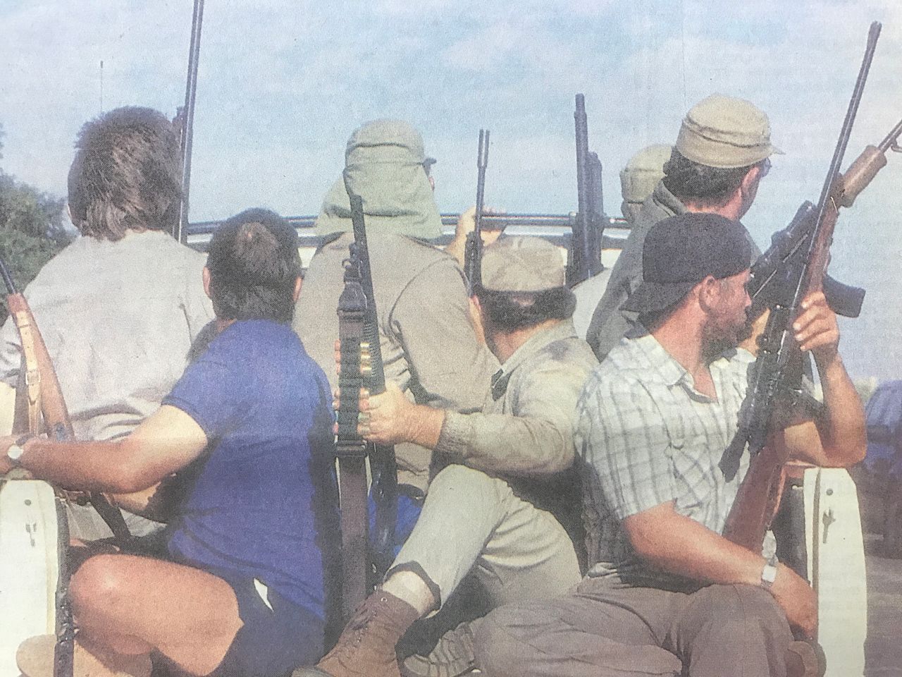 Armed members of the AWB in Bophuthatswana during the violence that led to the end of Lucas Mangope's regime.