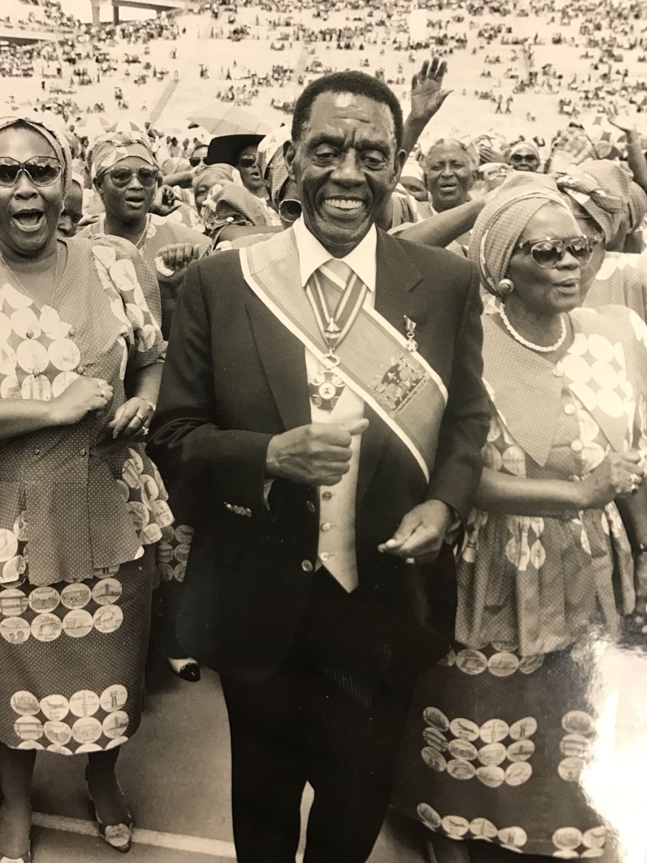 President Lucas Mangope of the independent homeland of Bophuthatswana.