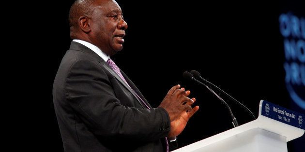 South African Deputy President Cyril Ramaphosa speaks at the World Economic Forum on Africa 2017 meeting in Durban, South Africa, May 5, 2017. REUTERS/Rogan Ward
