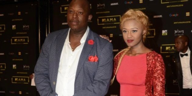 Big Nuz's Mampintsha and Babes Wodumo during the 2016 MTV Africa Music Awards at the Ticketpro Dome on October 22, 2016.