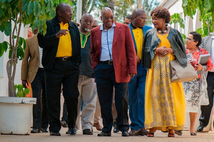 PRETORIA, SOUTH AFRICA ï¿½JANUARY 05: The ï¿½ï¿½Big Sixï¿½ï¿½ National Executive Committee in conversation as they take a break from their meeting on January 05, 2016 in Irene, Pretoria, South Africa. The NEC held a meeting ahead of their January 08 statement meeting. (Photo by Gallo Images / The Times / Daylin Paul)
