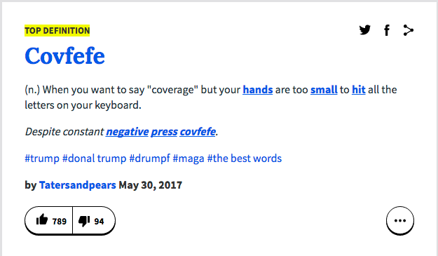 Donald Trump S Covfefe Typo Is Now Officially A Word And The Definition Will Have You In Stitches Huffpost Uk News