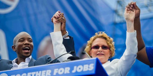 Happier days: Mmusi Maimane and Helen Zille.