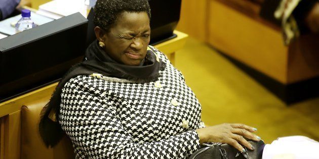 Social Development Minister Bathabile Dlamini in the National Assembly in Cape Town, South Africa, in May 2017.