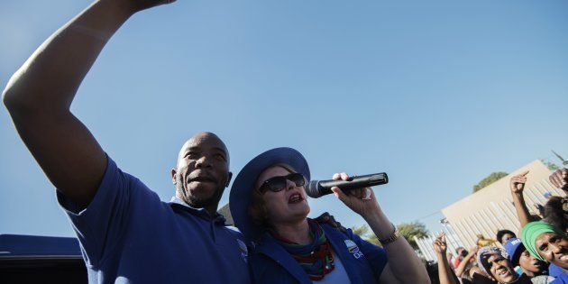 Helen Zille and Mmusi Maimane(L) .