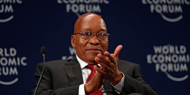 South African President Jacob Zuma reacts while participating in a discussion at the World Economic Forum on Africa 2017 meeting in Durban, South Africa May 4, 2017. REUTERS/Rogan Ward