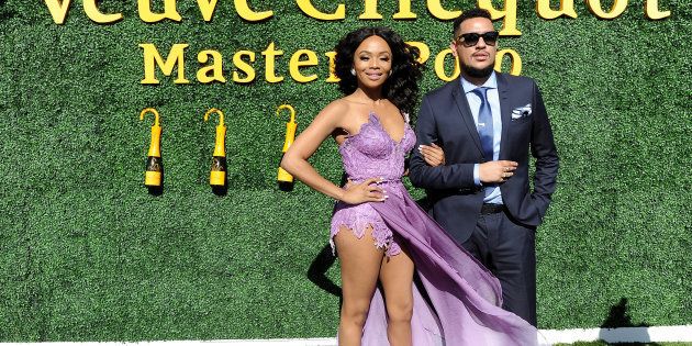 Bonang Matheba and AKA during this year's 2017 Veuve Clicquot Masters Polo at the Val de Vie Estate.