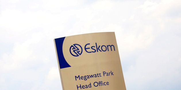 An Eskom logo is seen at the entrance of their head offices in Sunninghill, Sandton, February 24, 2016. South Africa's energy regulator Nersa said on Wednesday it had postponed a decision on tariffs charged by state-run power utility Eskom to March 1 from Feb 25 as it seeks further clarity on diesel costs.