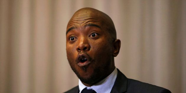 Leader of South Africa's Democratic Alliance (DA) Mmusi Maimane speaks during a media briefing in Sandton, South Africa August 17, 2016.
