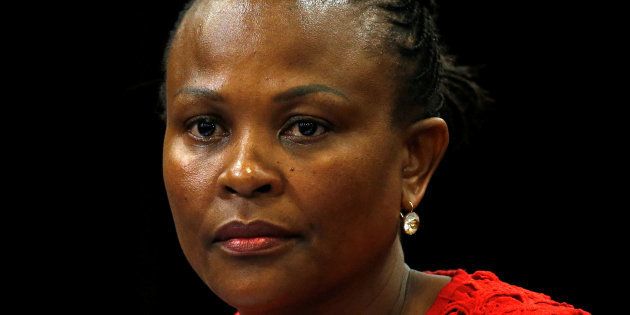 Public Protector Busisiwe Mkhwebane listens during a briefing at Parliament in Cape Town, South Africa October 19, 2016.