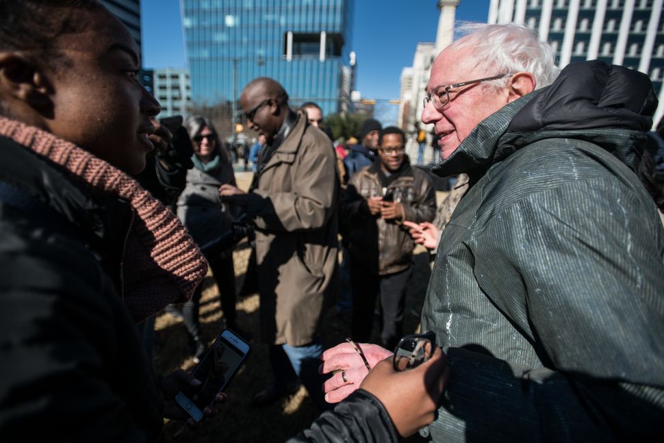 Sen. Bernie Sanders (I-Vt.) walks through the crowd during the annual Martin Luther King Jr. Day at the Dome event on Jan. 21