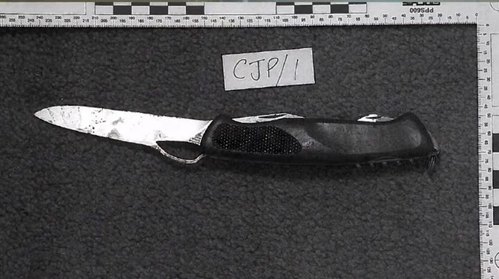 The knife used to murder Breck 