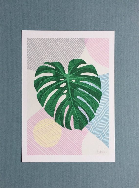 Swiss Cheese Plant Print, Nic Stitches, £8-25 (A5-A3) 