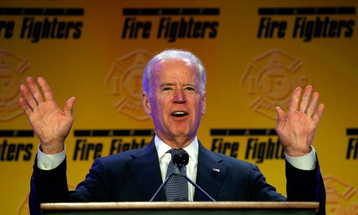 Former Vice President Joe Biden speaks to International Association of Fire Fighters members at at a union conference in 2015