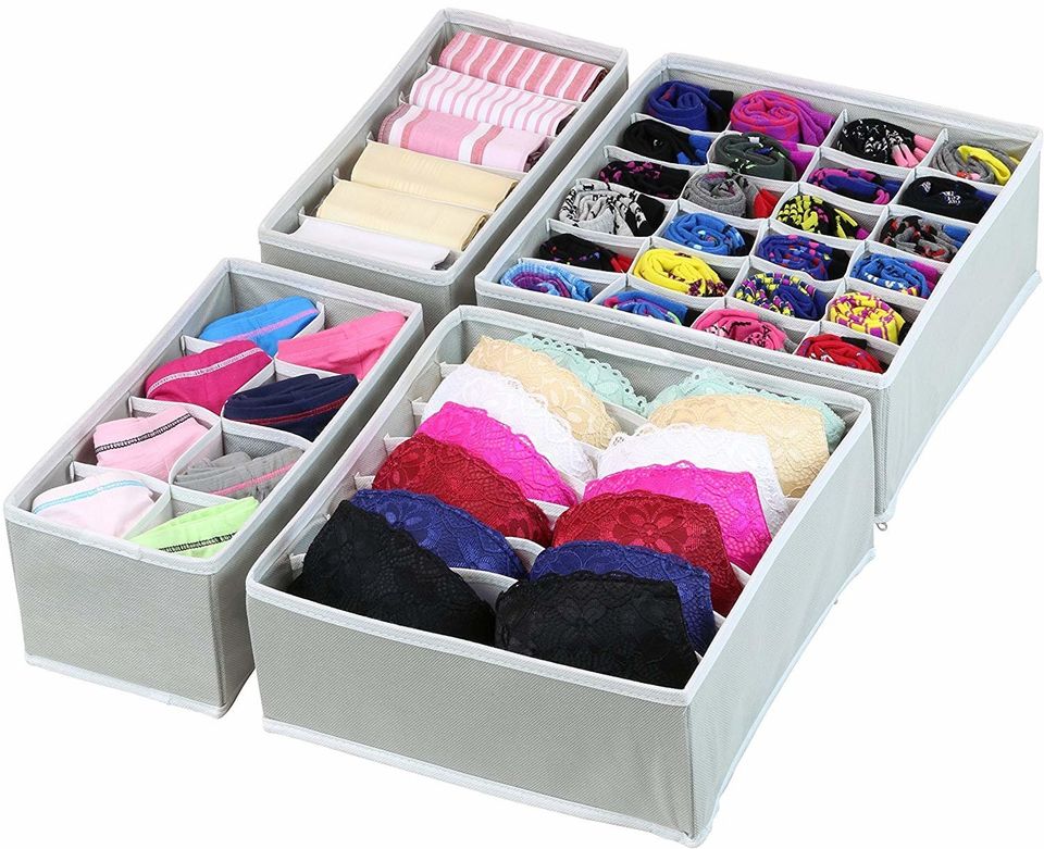 Drawer organizers for socks, undies and bras