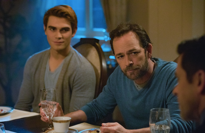 KJ Apa and Luke Perry in "Riverdale." 