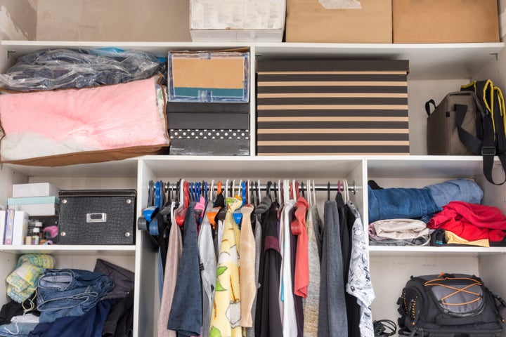 Internet's Best Hanging Closet Organizer with Drawers - 6 Shelf - Grey 