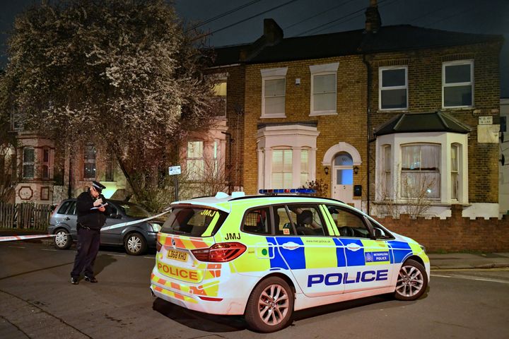 Police at the scene near North Birkbeck Road in Leyton, east London after a man was stabbed at around 5:10pm on Wednesday evening.