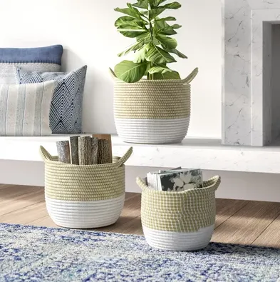 Natural Plant Woven Storage Baskets Used For Living Room - Temu