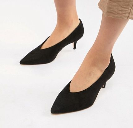 black wide fit kitten heels