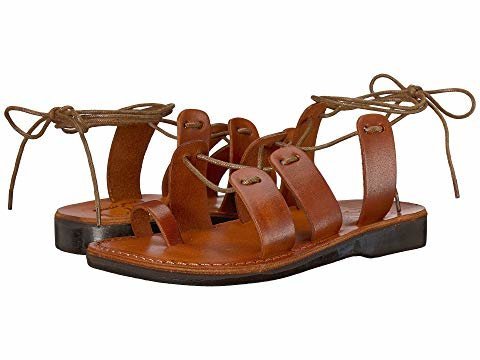 leather tie up sandals
