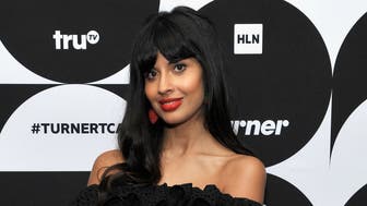 PASADENA, CA - FEBRUARY 11: (EDITORS NOTE: Retransmission with alternate crop.) Jameela Jamil of 'The Misery Index' poses in the green room during the TCA Turner Winter Press Tour 2019 at The Langham Huntington Hotel and Spa on February 11, 2019 in Pasadena, California. 505702  (Photo by John Sciulli/Getty Images for Turner)