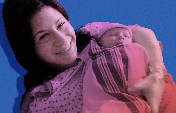 Me, about two hours after my first son was born.
